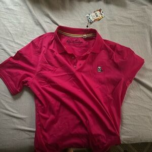 Unworn, Robert Graham pink polo, tag still on